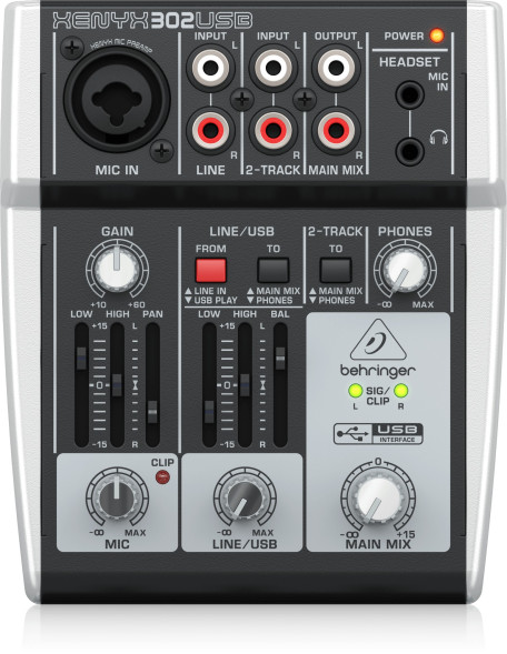 Аналоговый микшерный пульт Behringer XENYX 302USB