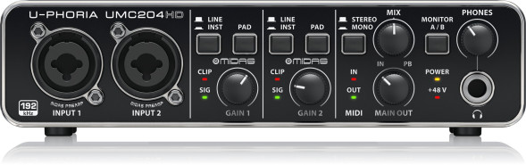 Аудиоинтерфейс Behringer U-PHORIA UMC204HD