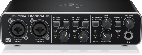 Аудиоинтерфейс Behringer U-PHORIA UMC204HD