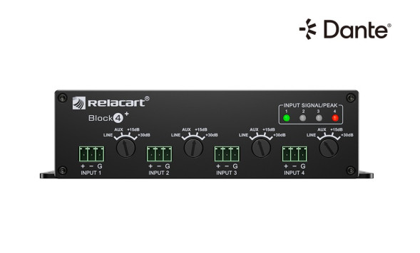 Сетевой аудиоинтерфейс Dante Relacart Block 4+